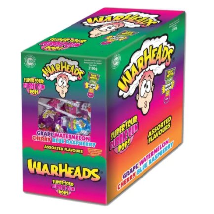 100x Warheads Lollypop 17g - Candy24 - Großhandel - B2B