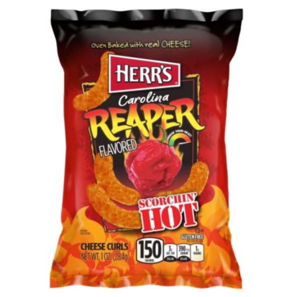 10x Herrs Carolina Reaper Cheese Curls 28g - Candy24 - Großhandel - B2B