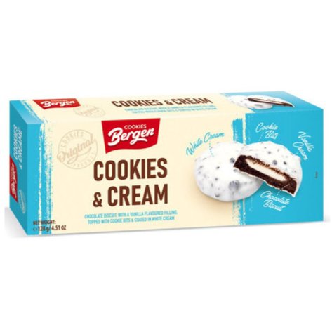 12x Cookies Bergen Cookies & Cream 128g - Candy24 - Großhandel - B2B