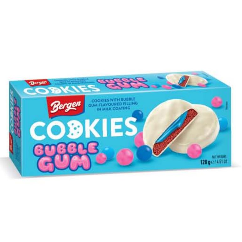 18x Bergen Bubble Gum Cookies 128g - Candy24 - Großhandel - B2B