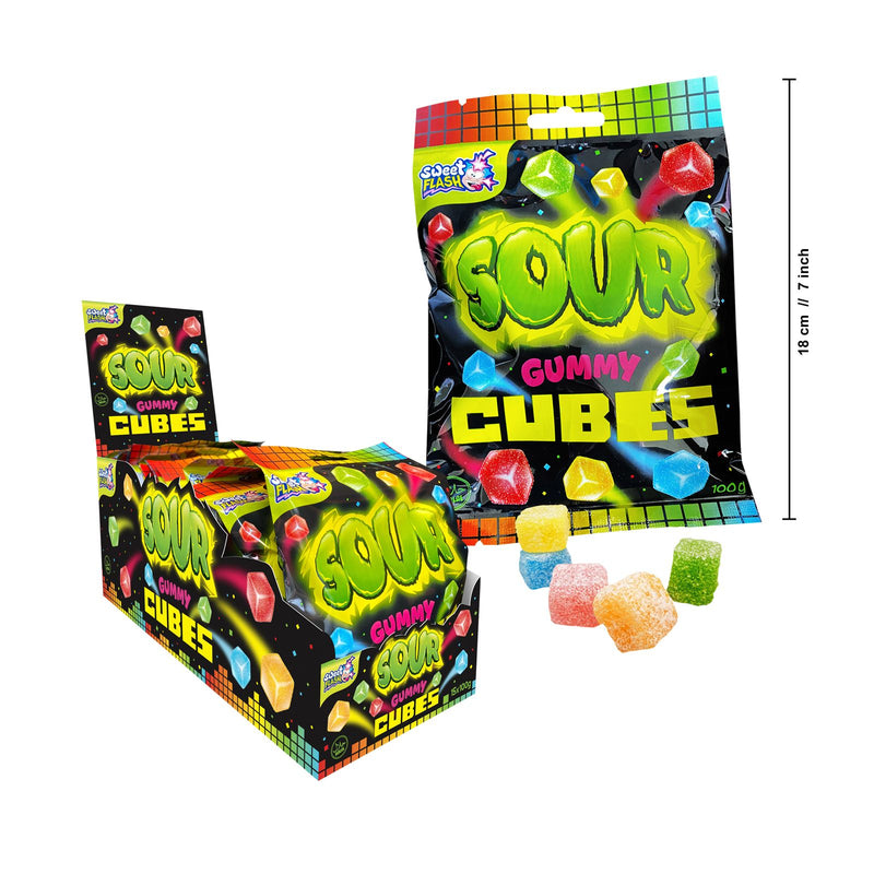 15x Sour Gummy Cubes 100g