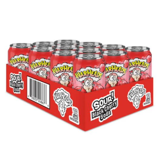 12x Warheads Black Cherry Soda 355ml