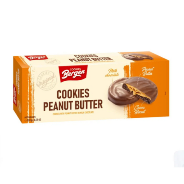 18x Bergen Cookies Peanut Butter 128g