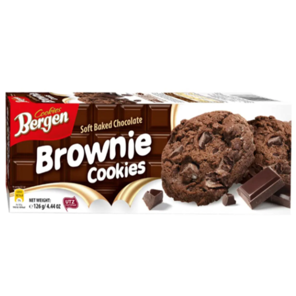 18x Bergen Brownie Cookies White Chocolate 126g